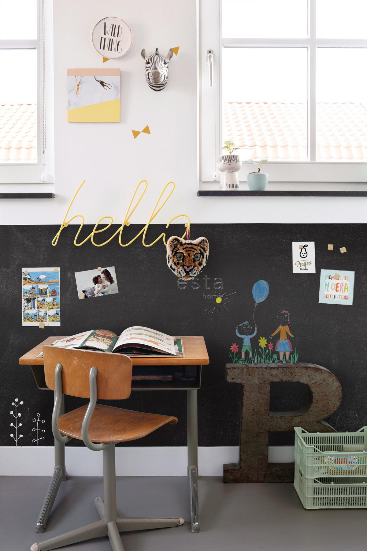 MAGNETTAPETE Kreidetafel 53 x 560 cm - Schwarz, Papier (53/0.1cm) - ESTAhome