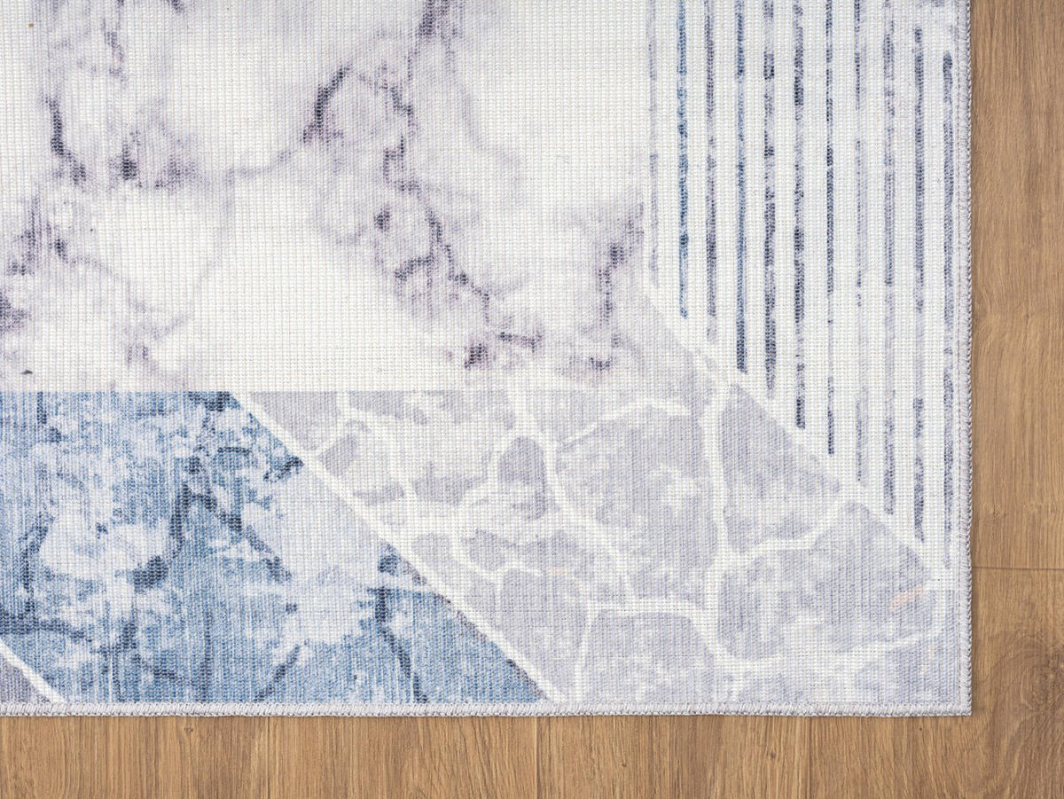 TEPPICH Talia Weiß,Silberfarben,Pastellblau 160/230 cm - Weiß, Textil (160/230cm) - My-Rug