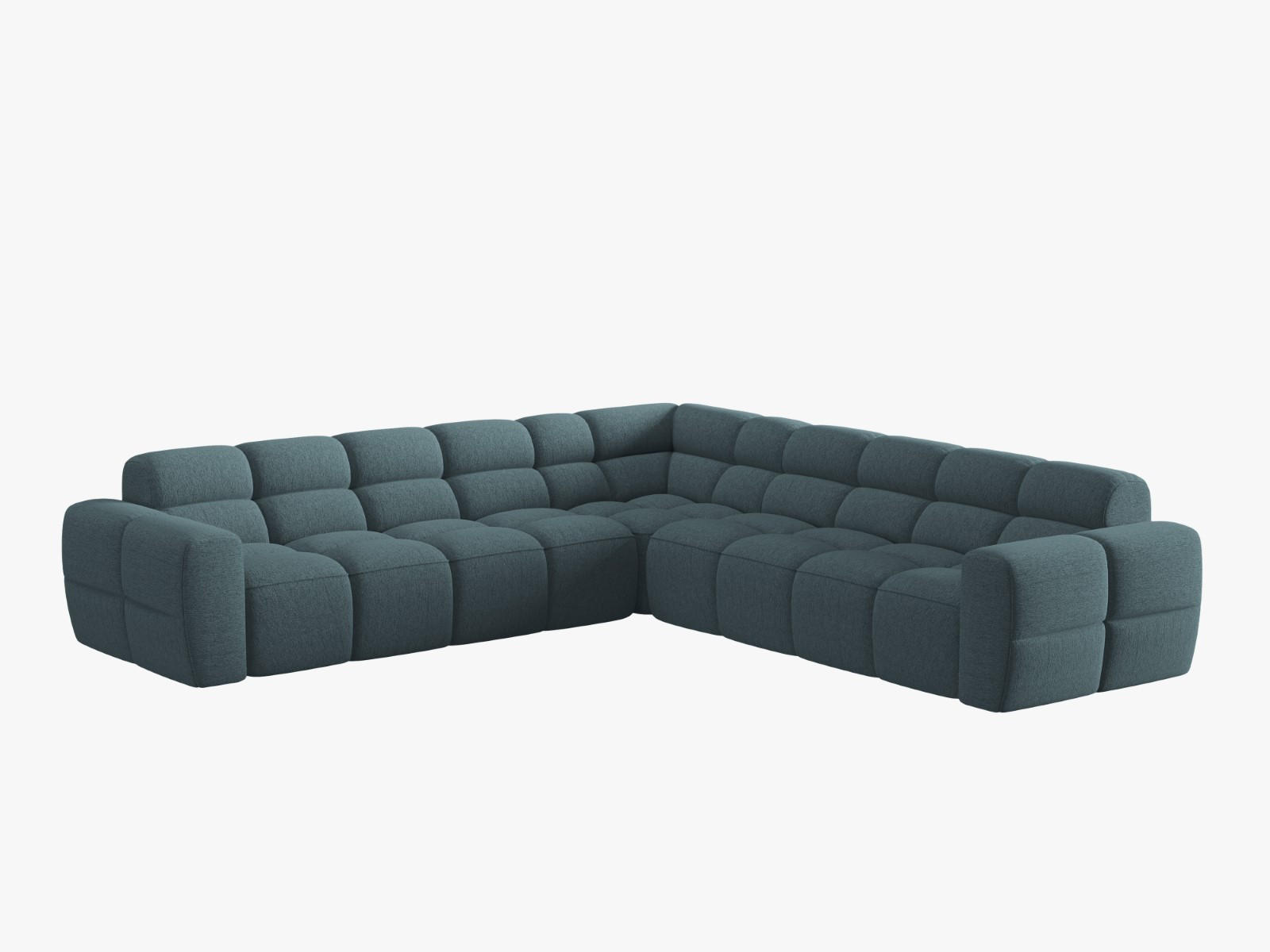 ECKSOFA Lisa aus strukturiertem Stoff hellblau 5 Sitzplätze - Hellblau, Textil (310/310cm) - Micadoni