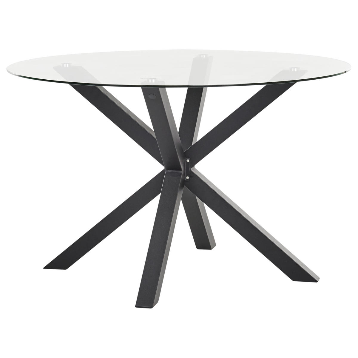 GARTENTISCH Schwarz Maletto - Transparent/Schwarz, Glas (120/120/75cm) - Beliani