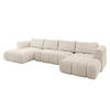 WOHNLANDSCHAFT Ottomane Links CLOUD-U 414x180x40 Beige Cord - Beige, Holzwerkstoff/Kunststoff (414/90/180cm) - ALTDECOR