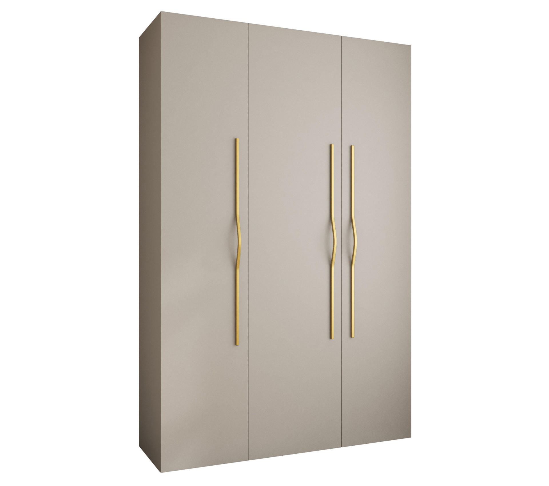 Abiks Möbel Drehtürenschrank Kaschmir, Gold 160x245.5x50 cm