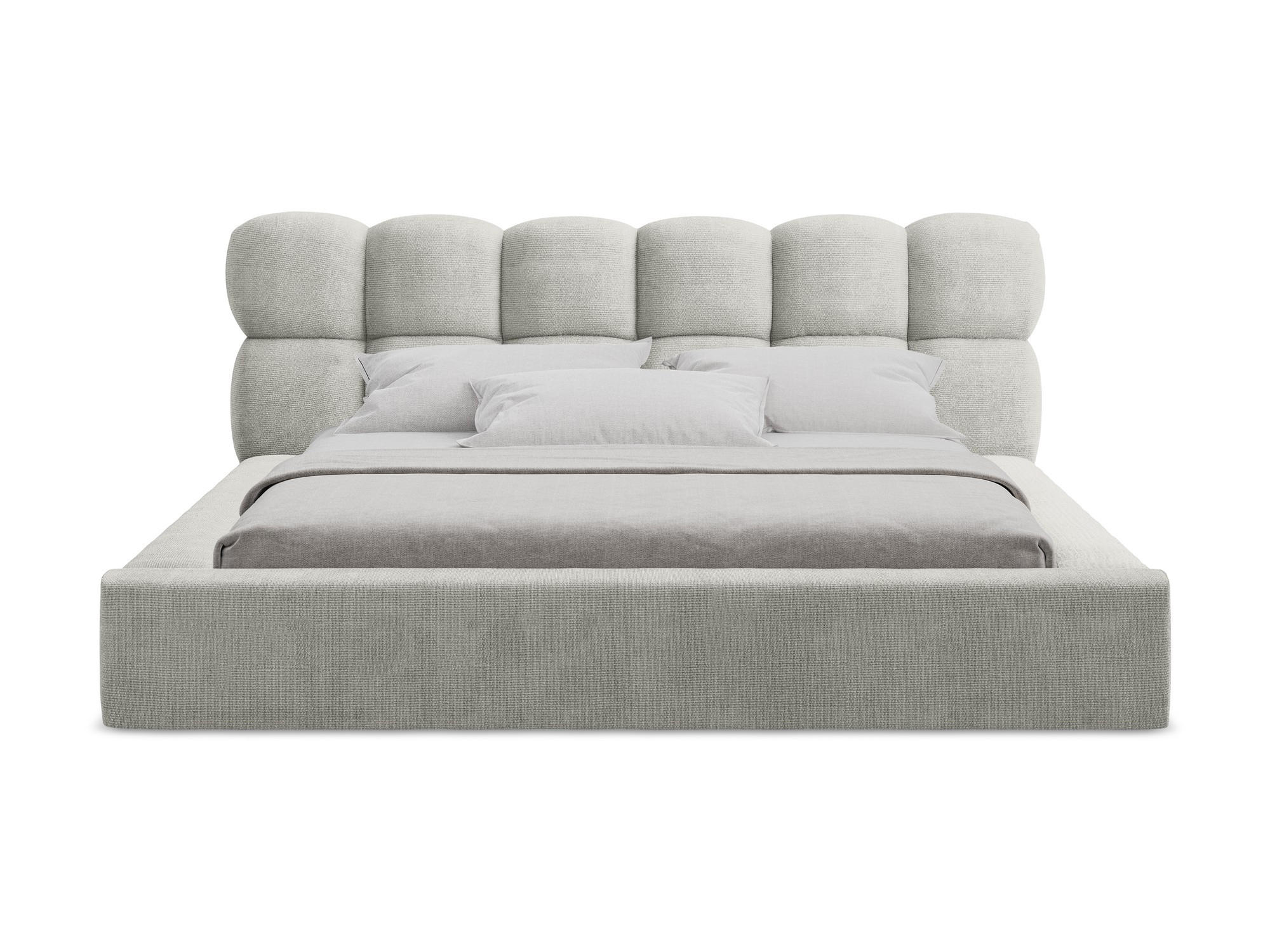 POLSTERBETT mit Bettkasten und Lattenrost 180x240 Grau - Hellgrau/Schwarz, Kunststoff/Textil (140/200cm) - Makamii