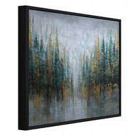 BILDER mit Rahmen Wald Bäume Grün 80x80 cm - Multicolor, Metall (80/80cm) - Wallarena