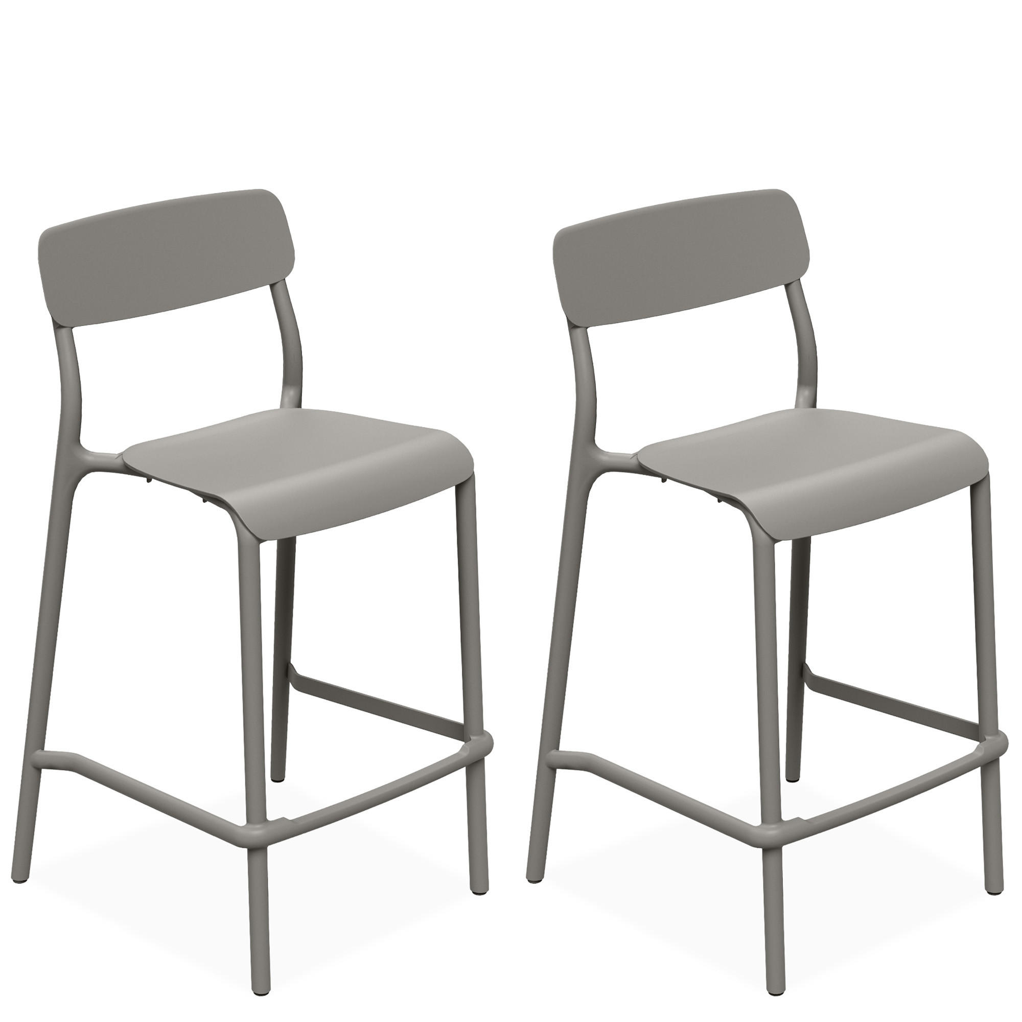 GARTENHOCKER GALIO, 2-er Set - Graubraun, Kunststoff (52/98.5/54.5cm) - KONSIMO®