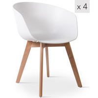 STUHL 4er-Set Polypropylen Weiß - Weiß, Kunststoff (55/76/56cm) - Nordlys