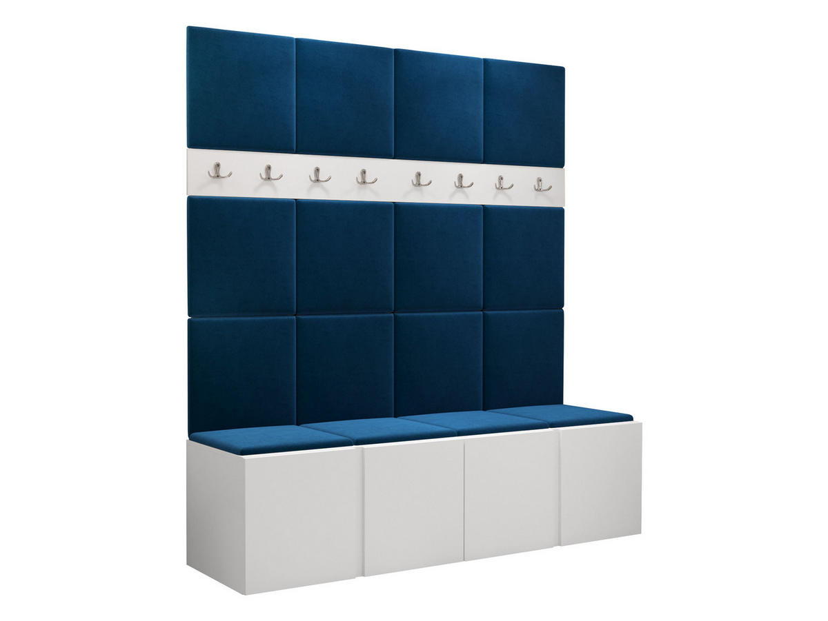 GARDEROBEN-SET Orion V - Blau/Weiß, Holzwerkstoff/Kunststoff (168/186/46cm) - MIRJAN24