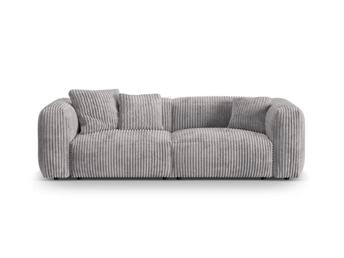 SOFA modular Martina aus Cord hellgrau 3 Sitzplätze - Hellgrau, Textil (106/75/240cm) - Micadoni