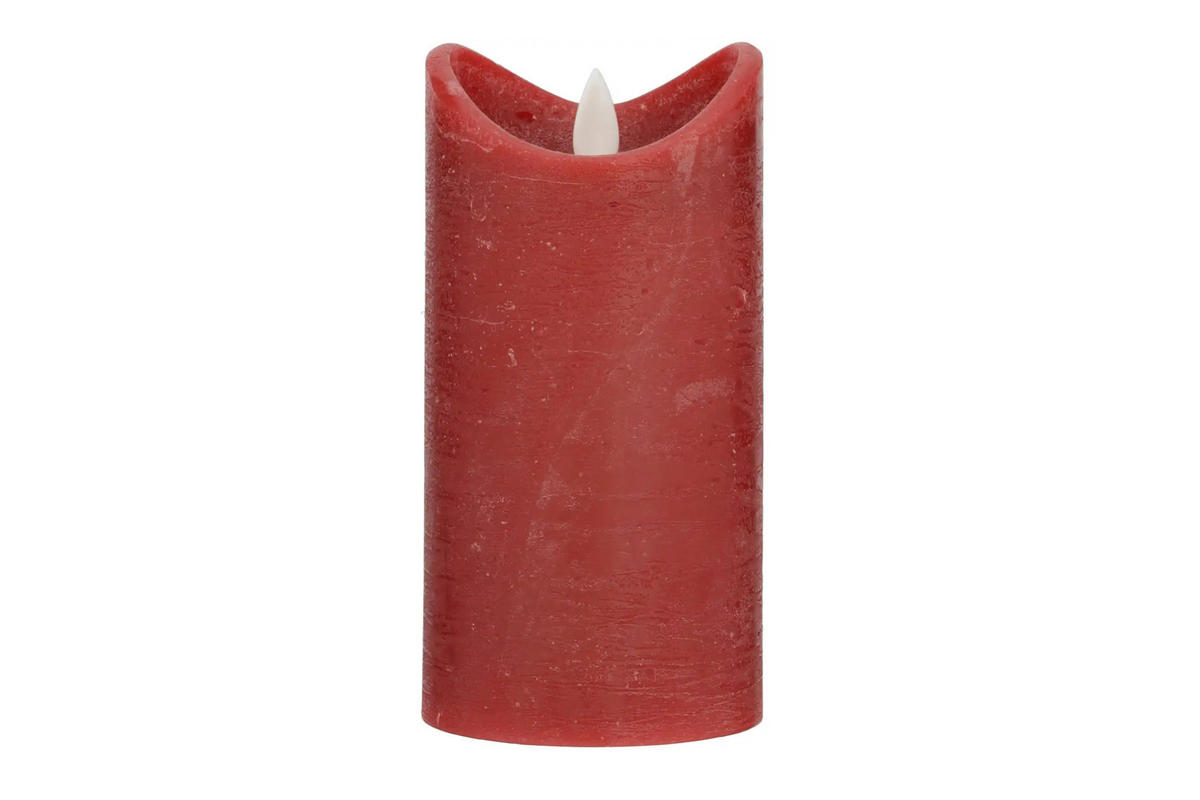 LED-KERZE Ø7,5x15 cm, Rot - Rot, Naturmaterialien (7.5/7.5/15cm) - dasmöbelwerk