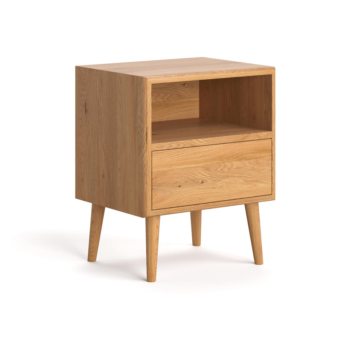 NACHTTISCH Selene eine Schublade aus massivem Eichenholz - Eichefarben/Braun, Holz (50/62/40cm) - Danzz