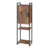 BADEZIMMERSCHRANK Namsskogan - Walnussfarben/Schwarz, Holzwerkstoff/Metall (35/115/25cm) - [en.casa]