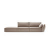 LINKES-SOFA Kaelle aus Samt cappuccino 4 Sitzplätze - Cappuccino, Textil (110/85/264cm) - Micadoni