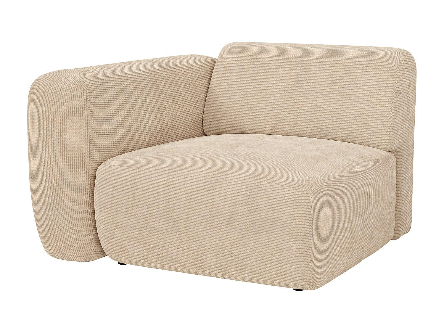 SESSEL mit gerader Rückenlehne - 1 Person - samt - beige Pogni - Beige, Textil (103/73/97cm) - Vente-Unique