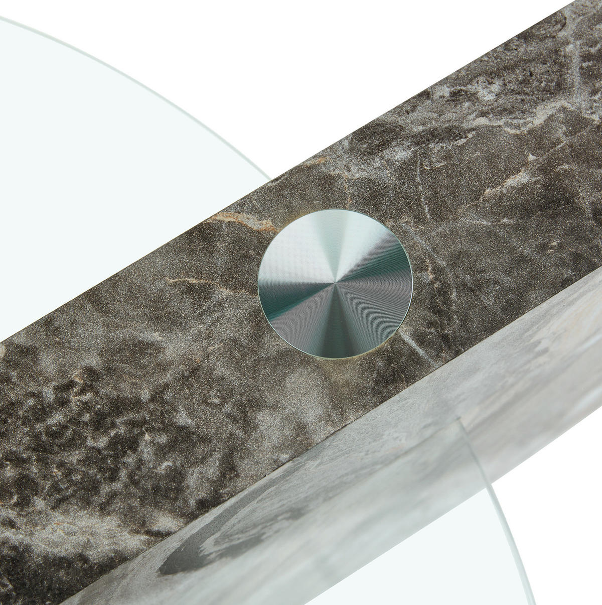 COUCHTISCH aus Sicherheitsglas und MDF 70x70x44 in Grau/Transparent mit 2 Ebenen in Marmoroptik - Grau, Glas (70/70/44cm) - IVMEU