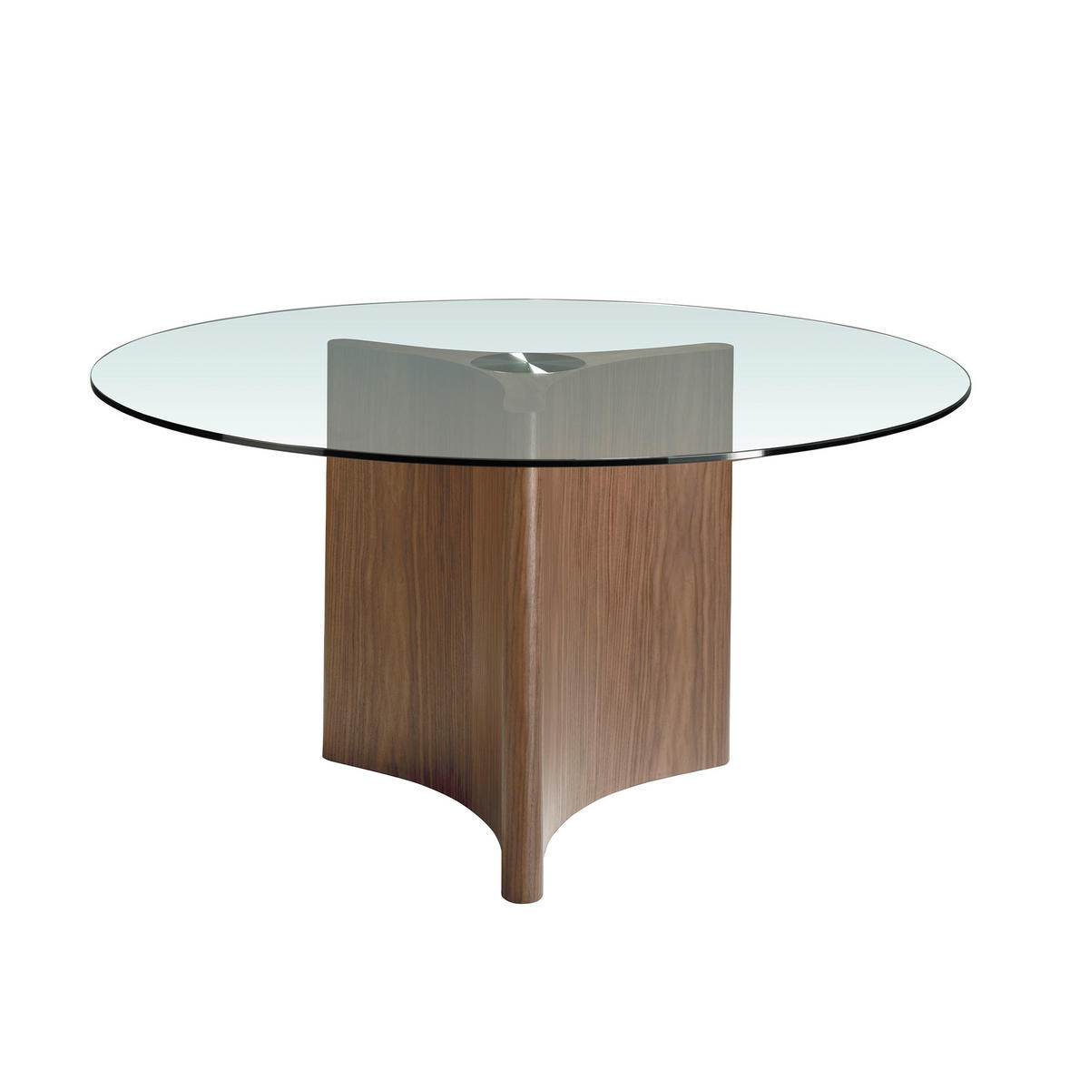 ESSTISCH Glas Walnuss 150/150/75 cm - Transparent/Walnussfarben, Holz (150/150/75cm) - ANGEL CERDA