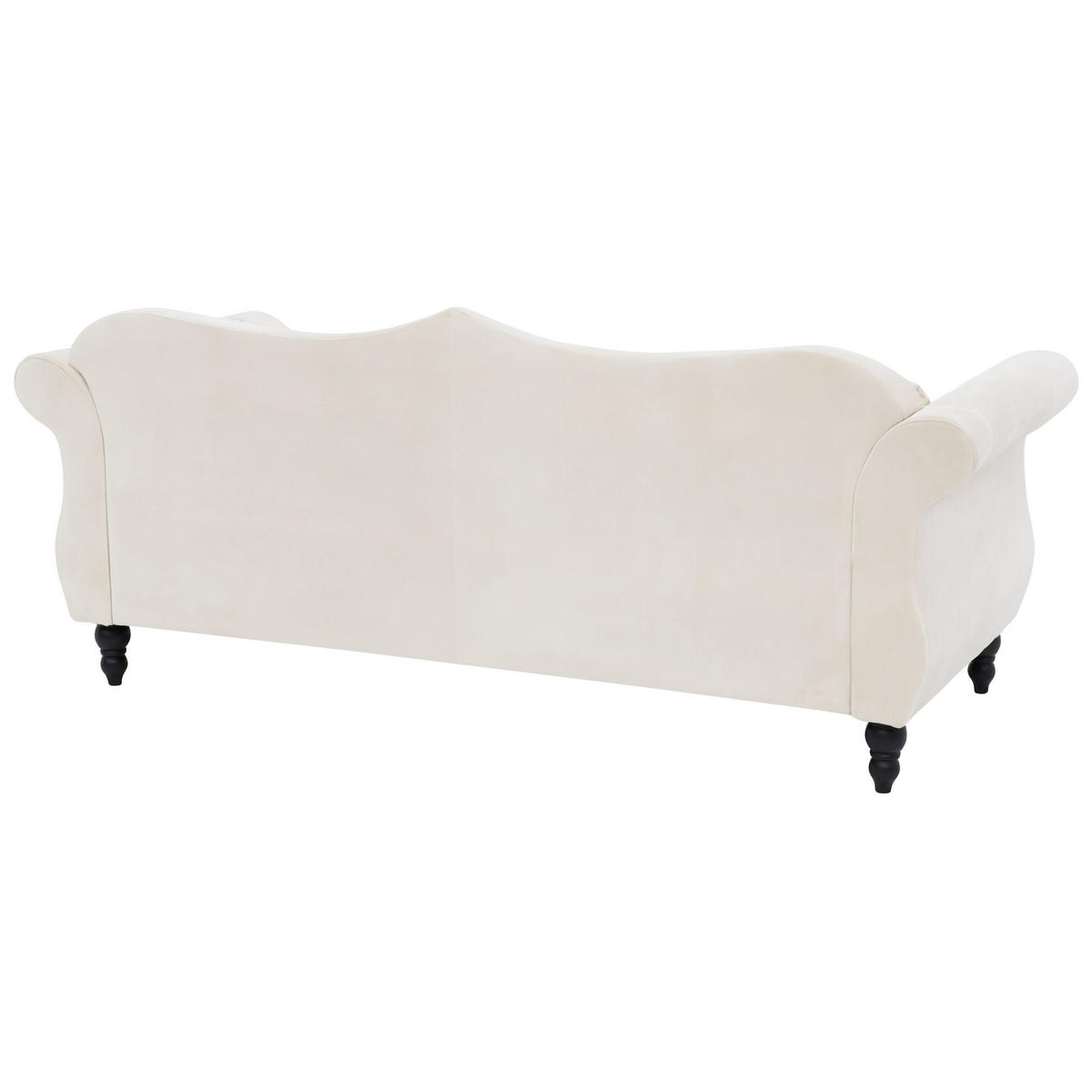 3-SITZER-SOFA Samtstoff Beige Skien - Beige, Textil (200/91/83cm) - Beliani