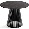 ESSTISCH Naro runder ausziehbarer, Marmor Schwarz 120-200/120/76 cm - Anthrazit/Schwarz, Holzwerkstoff/Metall (120/120/76cm) - WFL GROUP