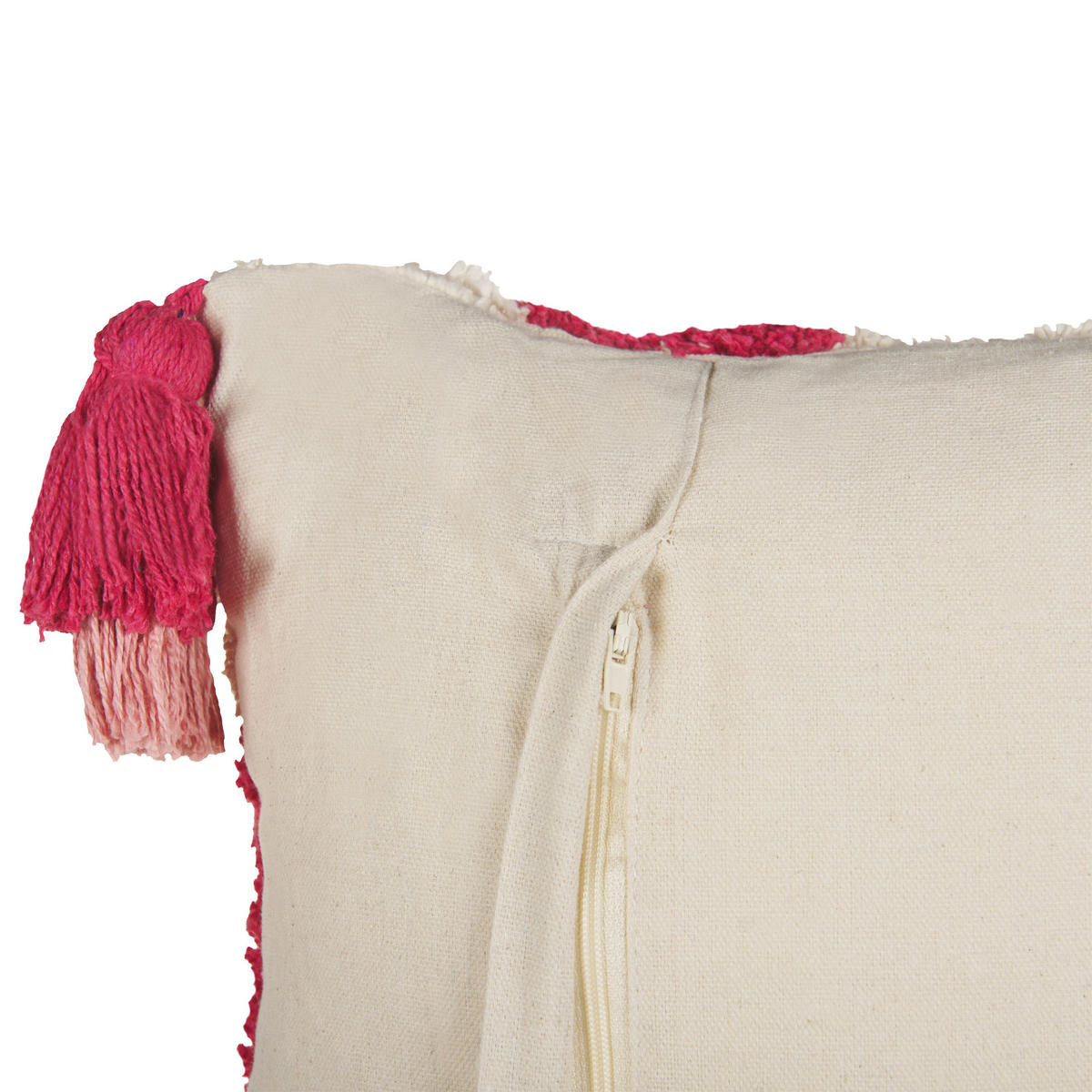 DEKOKISSEN 2er-Set Rosa 30/50 cm Actaea - Pink/Gelb, Textil (30/50cm) - Beliani