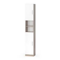 BADSCHRANK Luis Sonoma 32 x 190 cm - Weiß/Sonoma Eiche, Holzwerkstoff (32/190/25.8cm) - Vicco