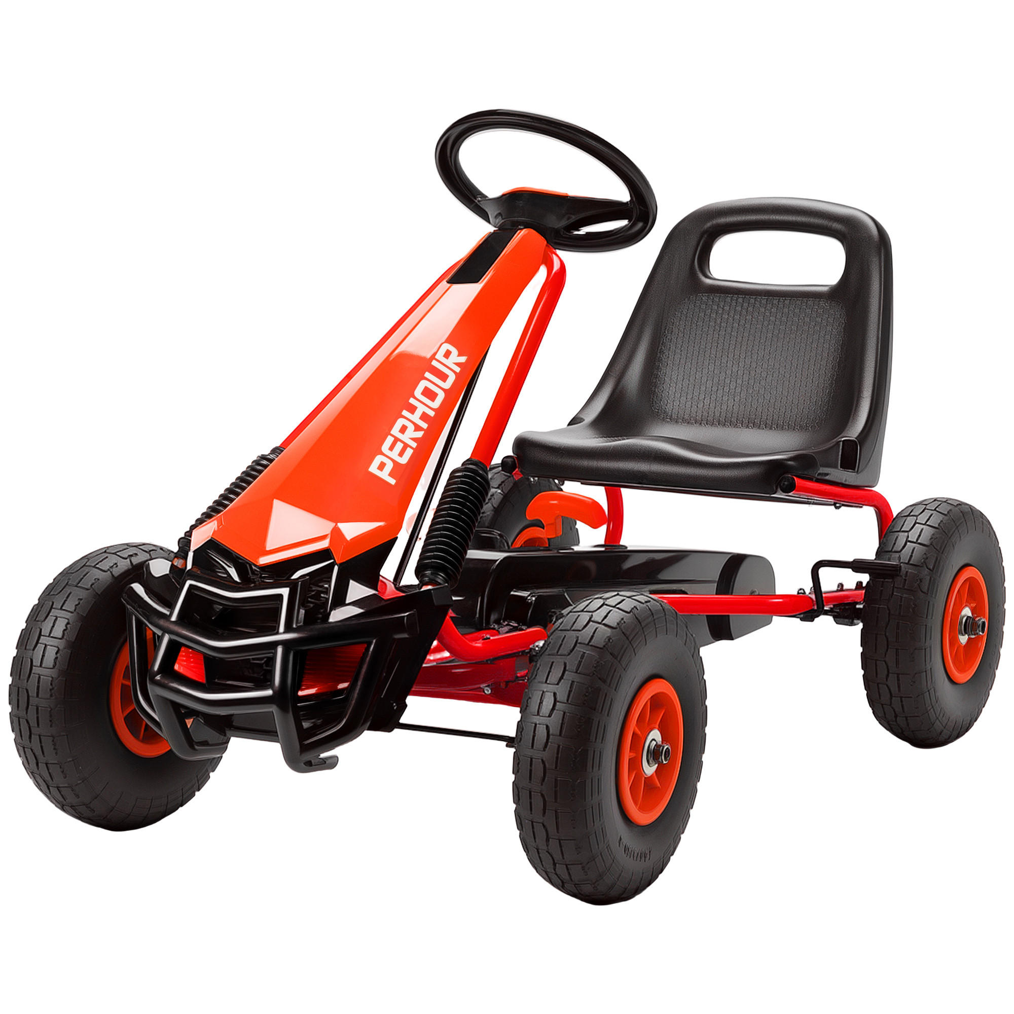 AIYAPLAY GOKART, šlapací autíčko s ruční brzdou, nastavitelným sedadlem, jízdou vpřed a vzad