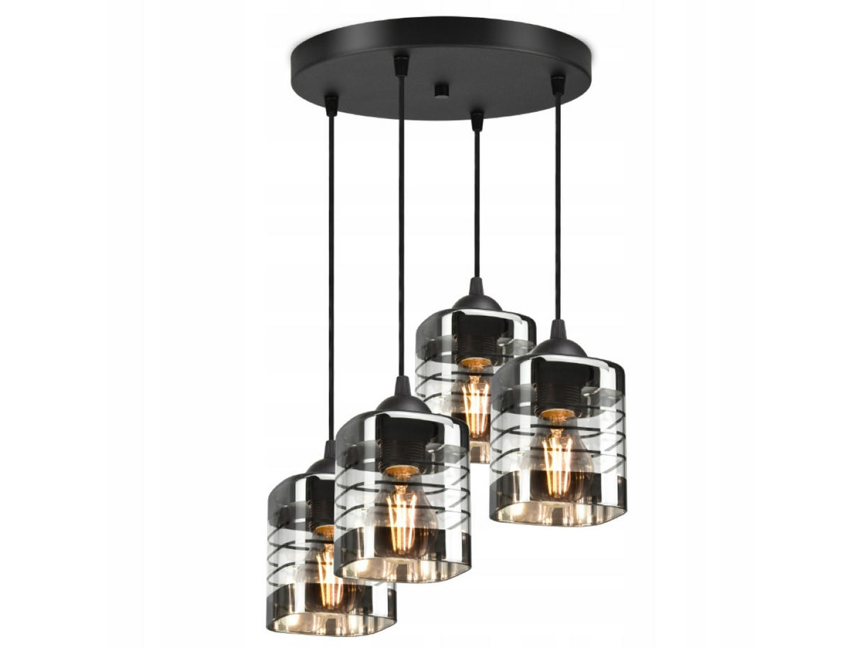 PENDELLEUCHTE TRAGLAS - Transparent/Schwarz, Glas/Metall (35/35/80cm) - kiki design