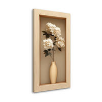 LEINWANDBILD Weiße Blumen in einer Vase in einer Vertiefung 60x120cm - Beige, Textil (60/120cm) - Feeby