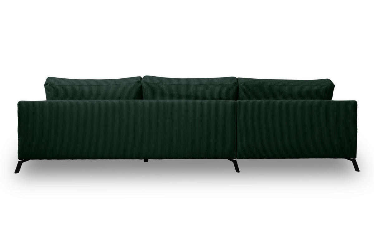 ECKSOFA Aspen in L-Form, Coach Farbe: Grün, Cordstoff, Ottomane Links - Grün, Textil (187/312cm) - VENASI MÖBEL
