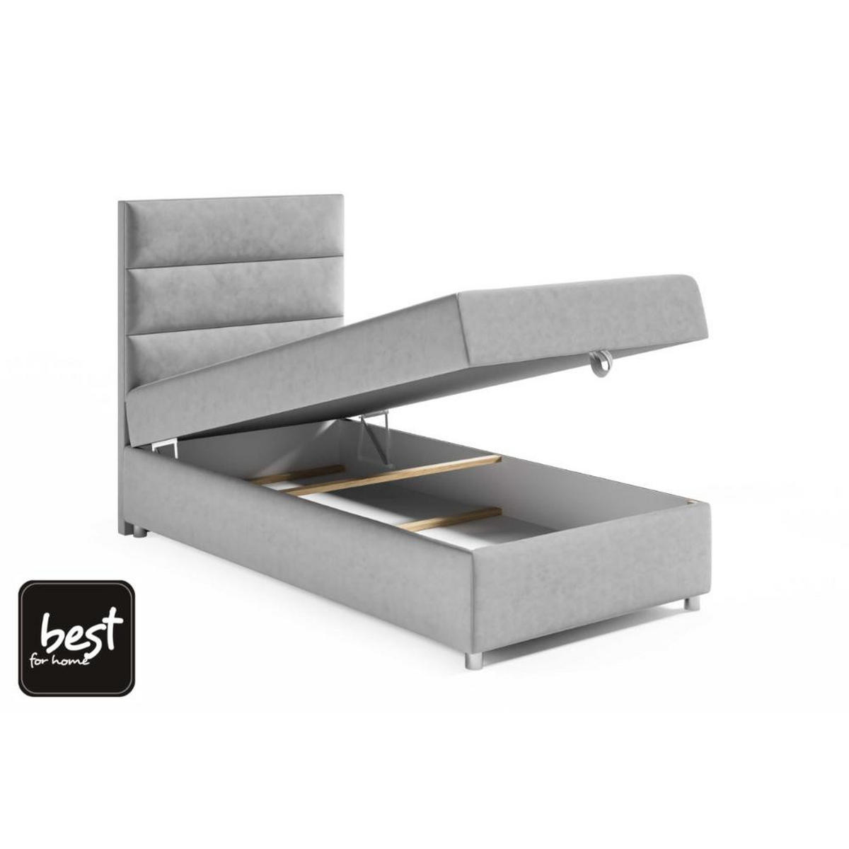 BOXBETT mit Bettkasten Trinity K4-SINGLE Bonellfederkern inkl. Topper - Mintgrün, Holz/Holzwerkstoff (100/200cm) - Best For Home