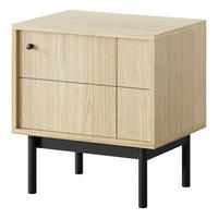 NACHTTISCH DIEPPE STO1-1D Fräste Fronten, Eiche - Eichefarben, Holz/Holzwerkstoff (54/56/39cm) - Komodee