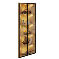 VITRINE 62/35/160 cm aus MDF mit LED-Beleuchtung Eichefarben - Eichefarben, Holzwerkstoff (62/160/35cm) - Modenvie