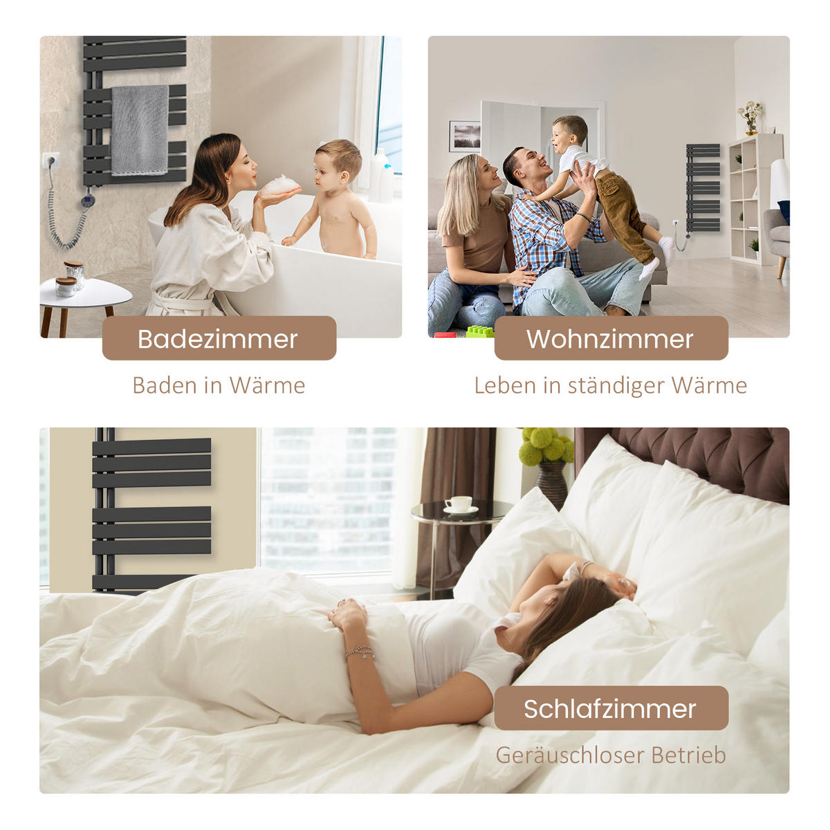 HEIZKÖRPER Elektrisch WLAN Thermostat Anthrazit 132/60 cm - Anthrazit, Metall (60/132/5.9cm) - EMKE