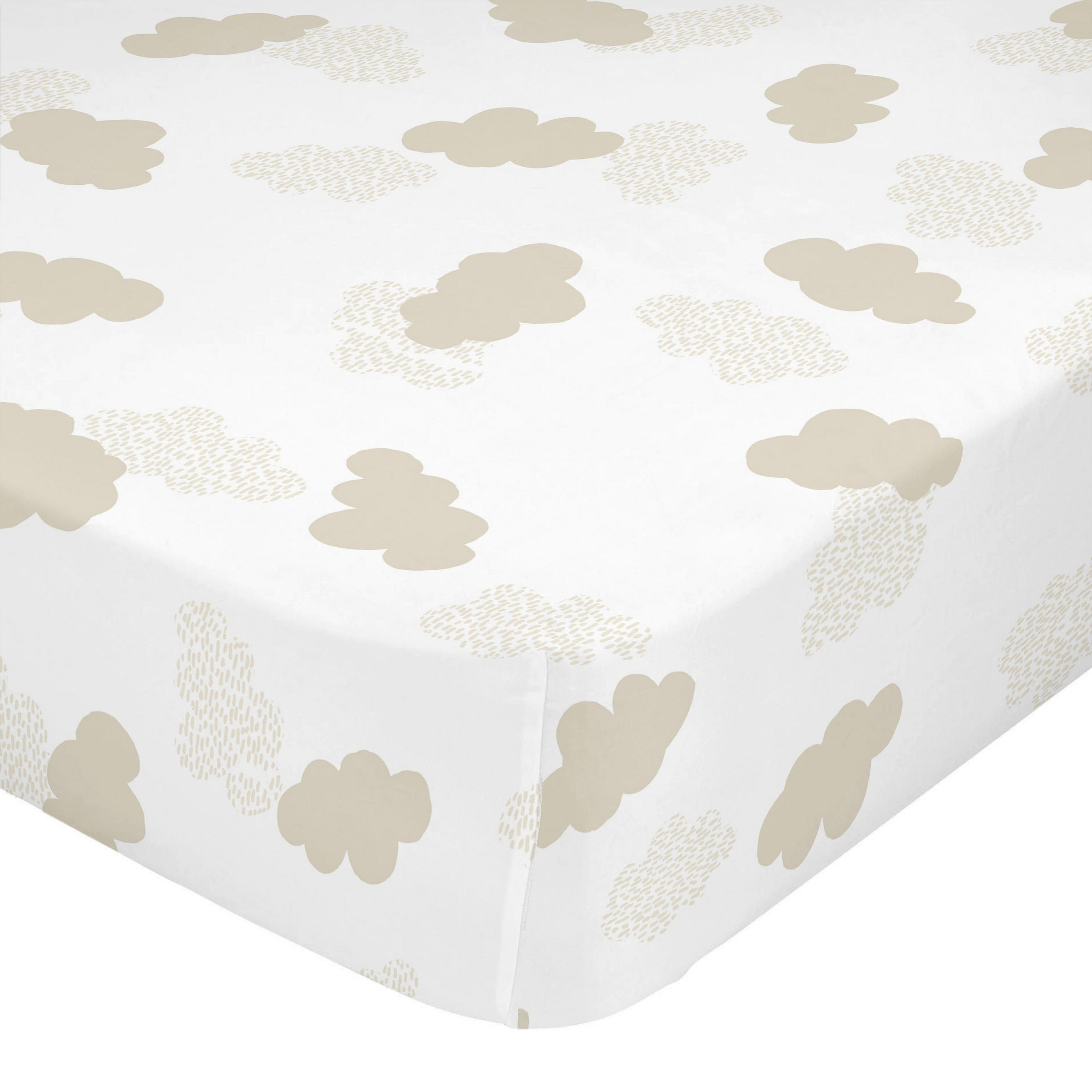 SPANNBETTTUCH clouds 90x200x32 cm beige - Beige, Textil (90/200cm) - Happy Friday