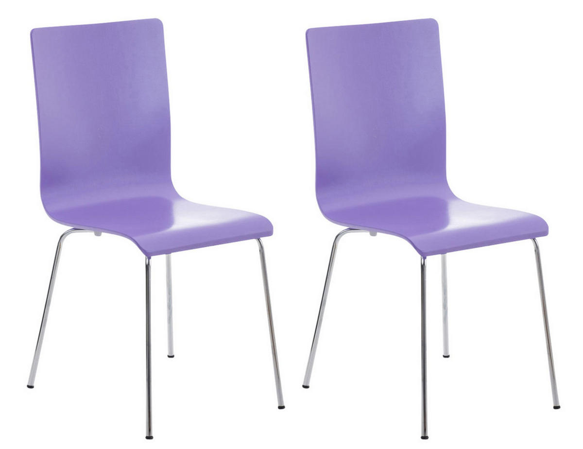 BESUCHERSTUHL Apeldoorn - 2er Set lila - Lila, Holz (43/87/47cm) - TPFLiving