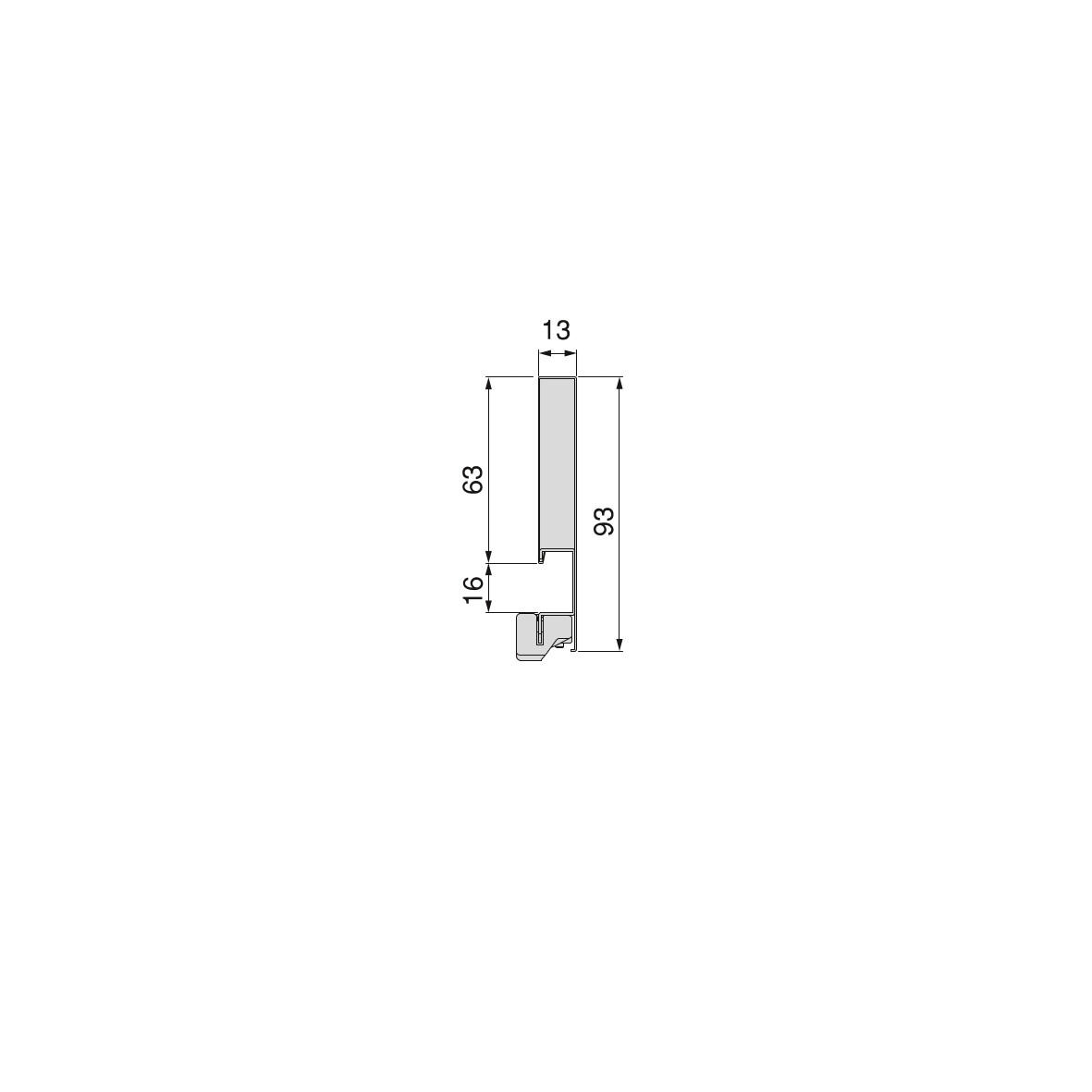 AUSSENSCHUBLADE Vertex 40Kg Höhe 93mm, Tiefe 400mm, Stahl, Lackiert Grau - Silberfarben, Metall (16/6/43cm) - EMUCA