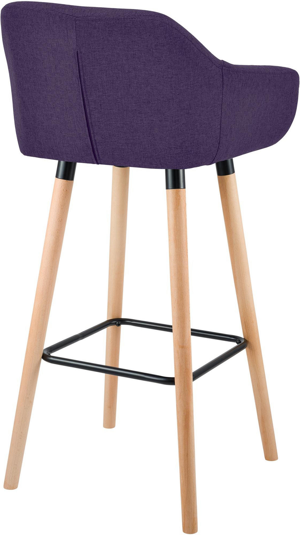 BARHOCKER Stoff Lila - Eukalyptusholzfarben/Lila, Holz/Textil (55/99/46cm) - CLP