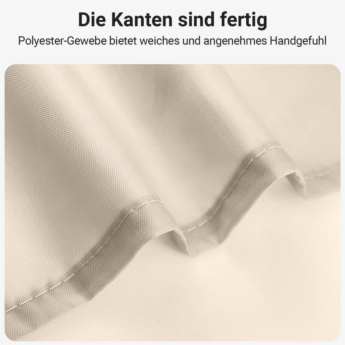 DUSCHVORHANG Beige 300 x 200 cm mit beschwertem Saum und 20 Ringen - Beige, Textil (300/200cm)