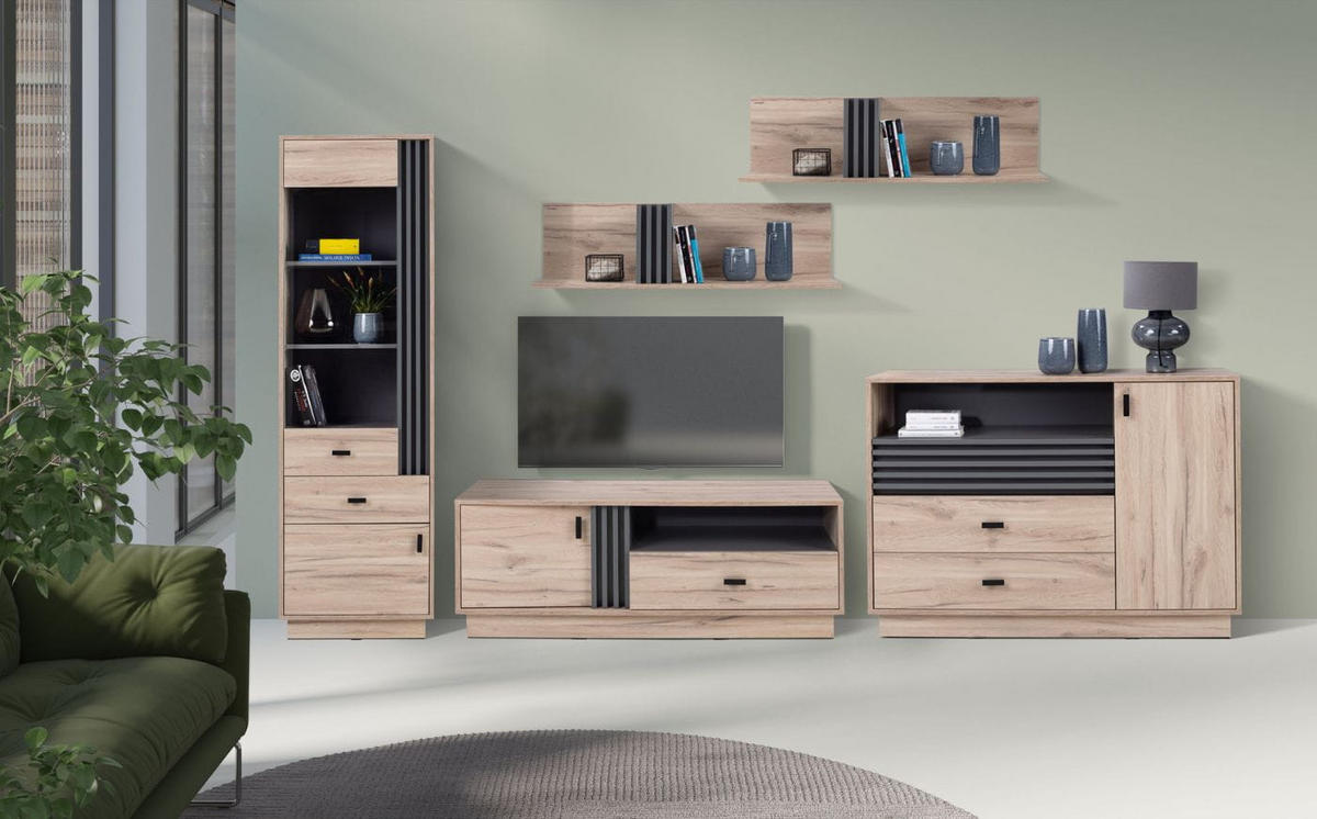 VITRINE – 60 cm – ALLMO System – Sonoma Eiche - Sonoma Eiche, Holzwerkstoff (60/195/40cm) - hi-markt