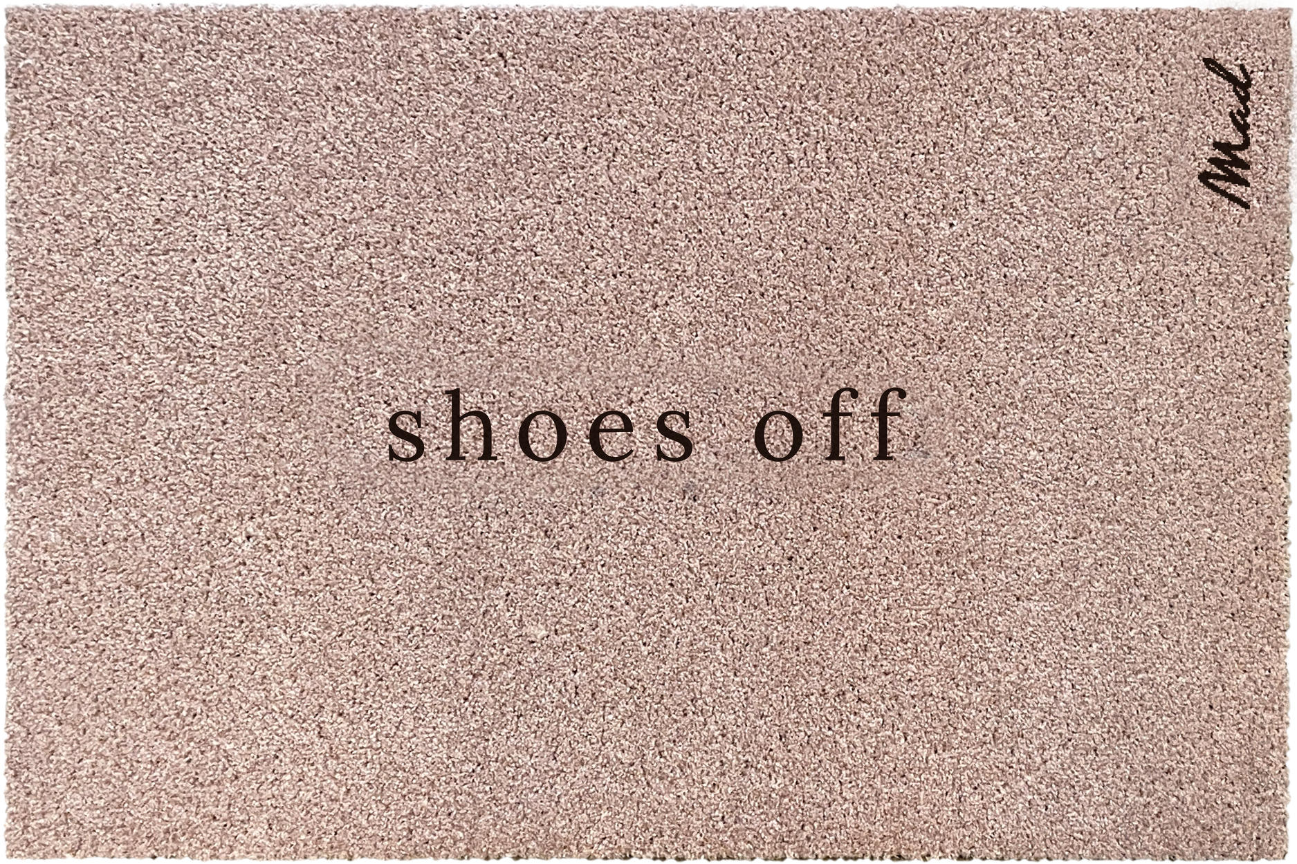 OUTDOOR FUßMATTE "Anouk" mit Spruch "shoes off" Beige 50 x 75 cm - Beige/Schwarz, Kunststoff/Textil (50/75cm) - MAD ABOUT MATS