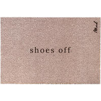 OUTDOOR FUßMATTE "Anouk" mit Spruch "shoes off" Beige 50 x 75 cm - Beige/Schwarz, Kunststoff/Textil (50/75cm) - MAD ABOUT MATS
