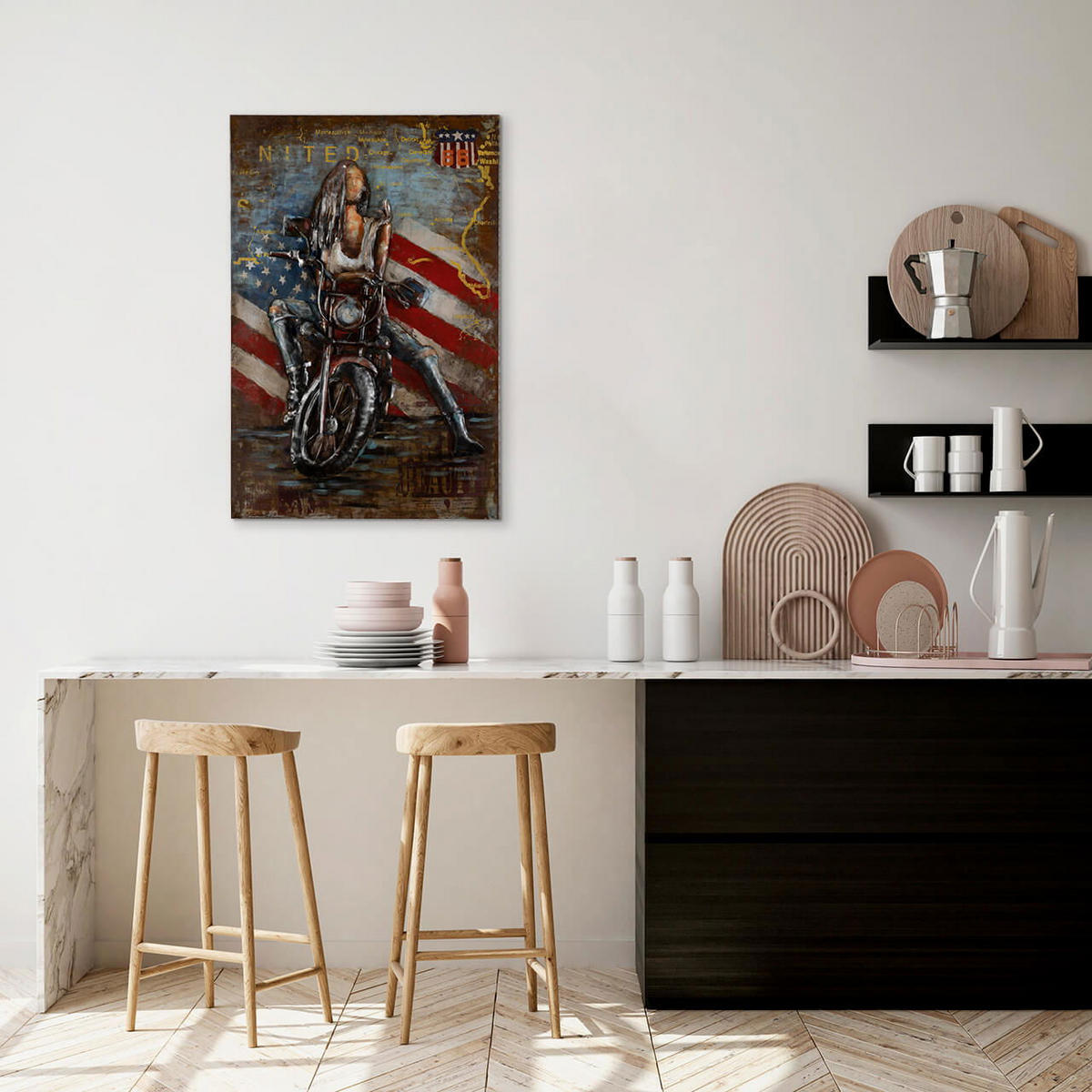 METALLBILD Bunt 60/90 cm - Multicolor, Metall (4/90cm) - KUNSTLOFT
