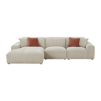 SOFA - 6 Personen - samt - beige Tirono - Beige, Kunststoff/Textil (325/80/165cm) - Vente-Unique