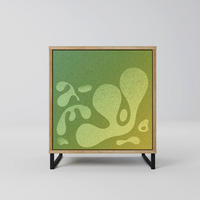 SIDEBOARD IRREGULAR BLUE, Eichefarben, 57,5x42x67,5 cm, Schwarze Metall-Rahmenfüße - Eichefarben/Multicolor, Holzwerkstoff/Metall (57.5/67.5/42cm) - SpaceRebels