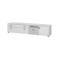 LOWBOARD M17 Weiß Matt & Schwarz 200/44/42 cm breit - Weiß, Holzwerkstoff (200/44/42cm) - Livojo