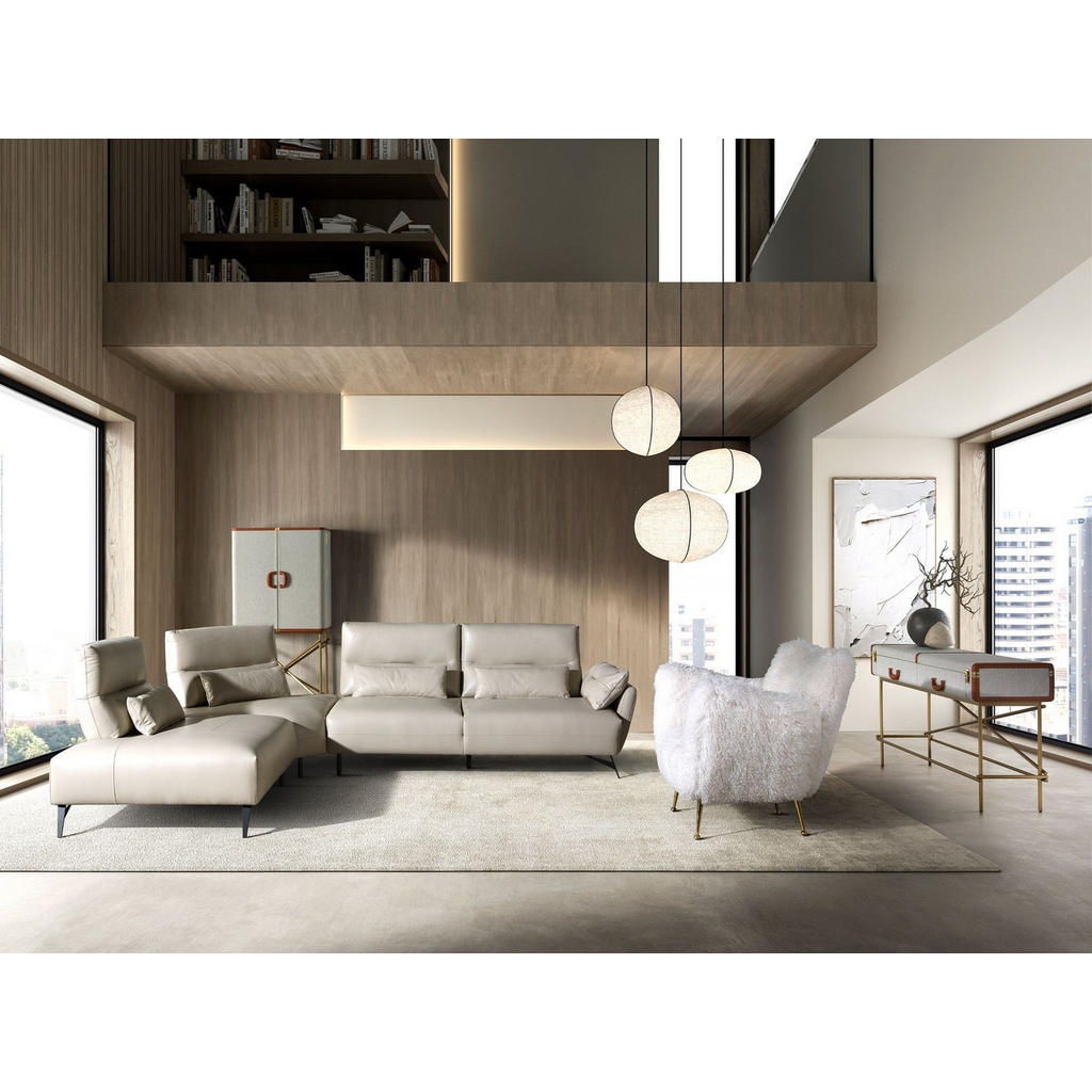 Thumbnail - Angel Cerda Ecksofa, Beige, Leder, Uni, 5-Sitzer, L-Form,L-Form, 341x254 cm, Wohnzimmer, Sofas & Couches, Wohnlandschaft...