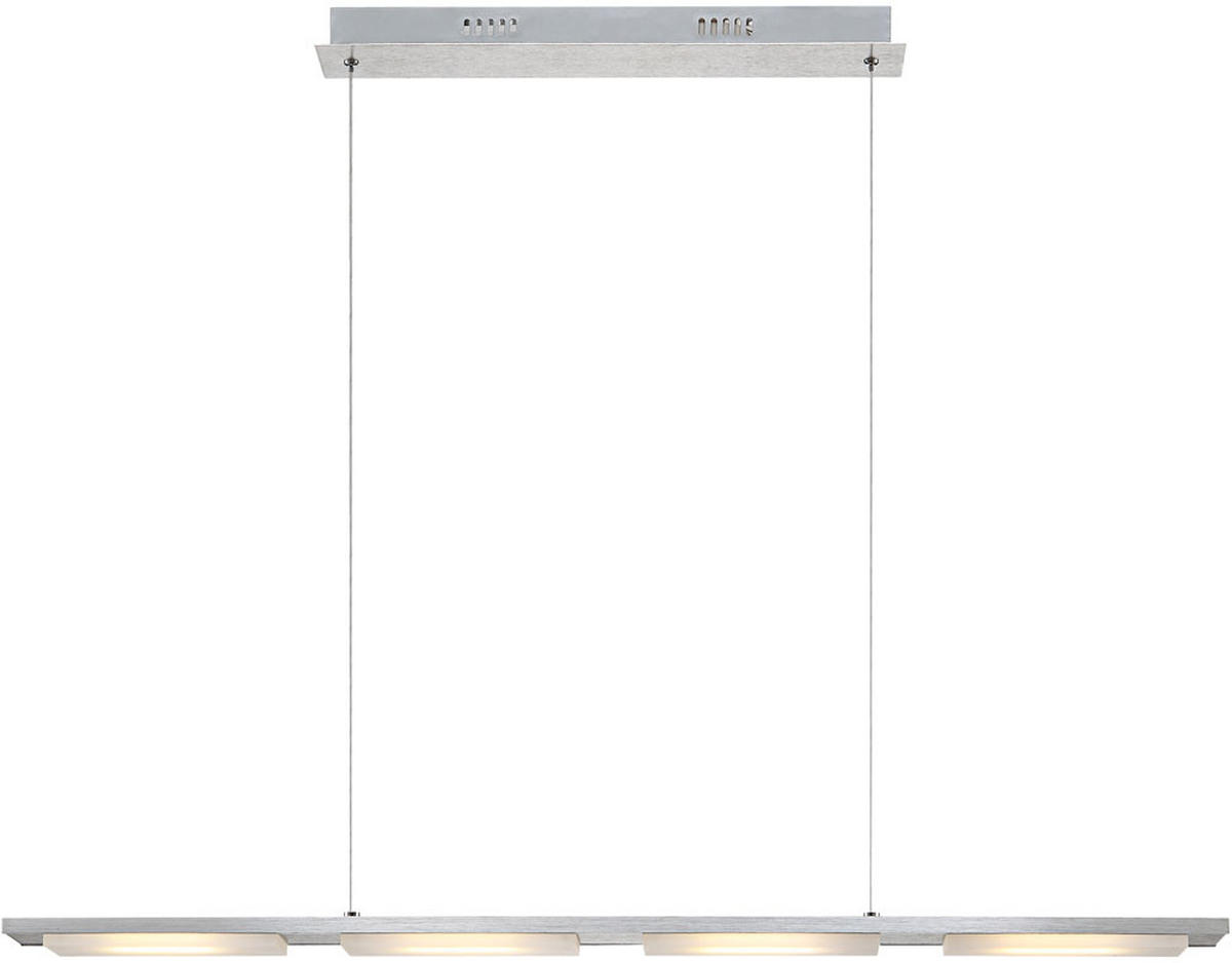 LED HÄNGELEUCHTE LAZIO Aluminium Silber - Silberfarben, Metall (93/7/120cm) - Globo Lighting
