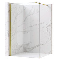 DUSCHWAND Rea Flexi Transparent / Gold 140 - Goldfarben, Glas (120/140/195cm) - REA