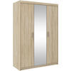 DREHTÜRENSCHRANK Elena mit 3 Türen, mit Spiegel, Sonoma Eiche - Sonoma Eiche, Holzwerkstoff (130/190/53cm) - Beautysofa