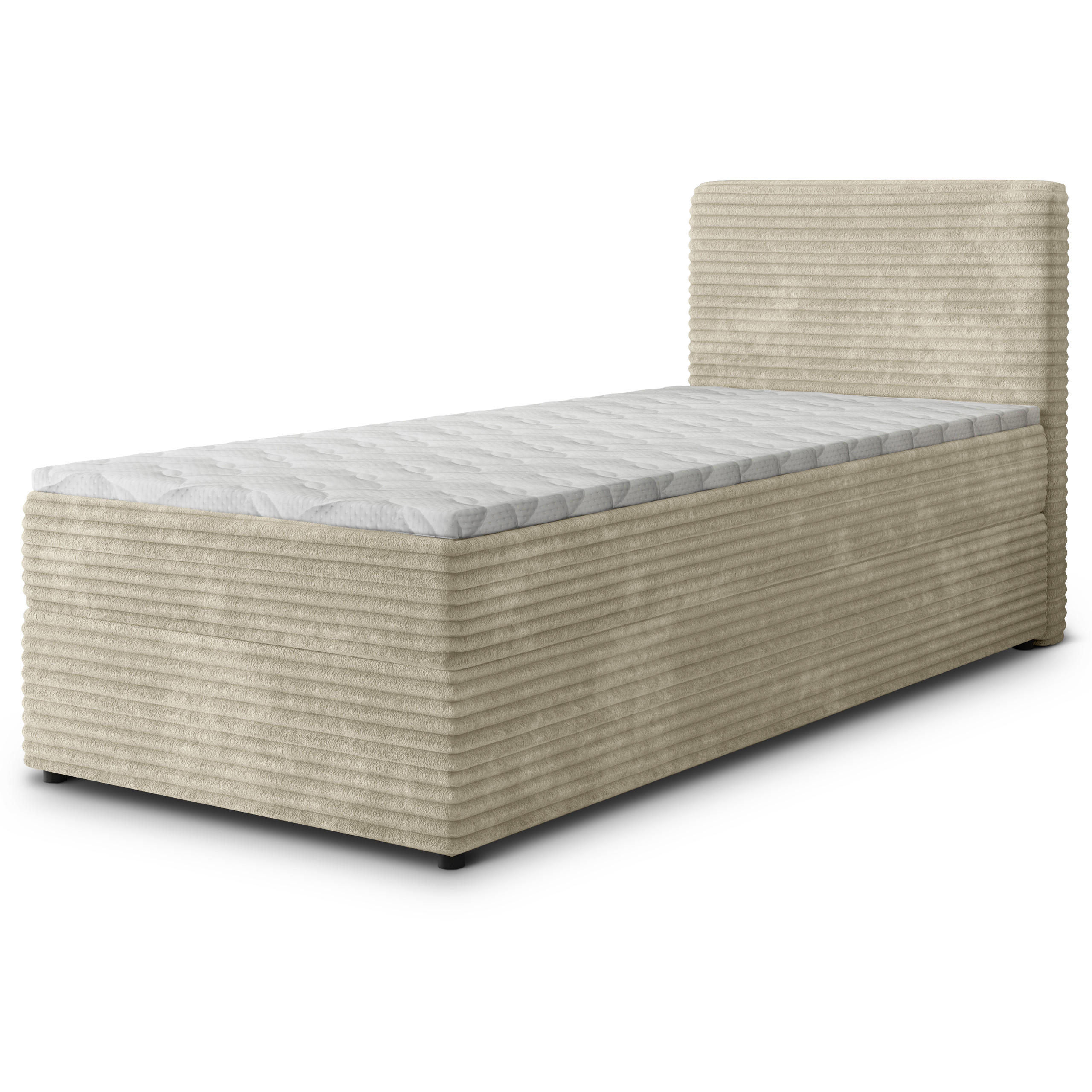 BOXBETT PISA 80 80x200 cm mit Matratze und Topper, H2+H3 - Creme - Creme, Holz (80/200cm) - MASSENO