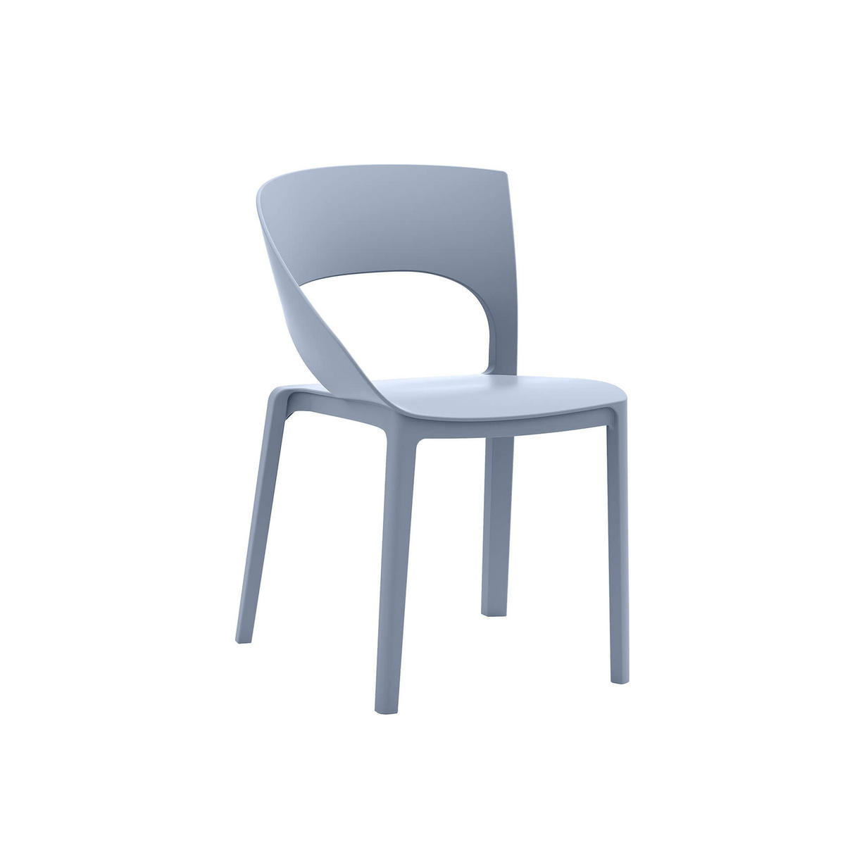 GARTENSTUHL Blau Grau 54/60/82,5 cm 2er-Set - Blaugrau, Kunststoff (54/82.5/60cm) - Mobili Rebecca