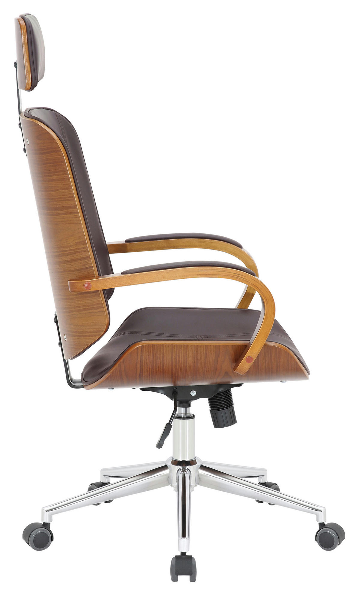 BÜROSTUHL Daytona, Walnuss/Braun - Braun, Textil/Metall (70/125/70cm) - TPFLiving